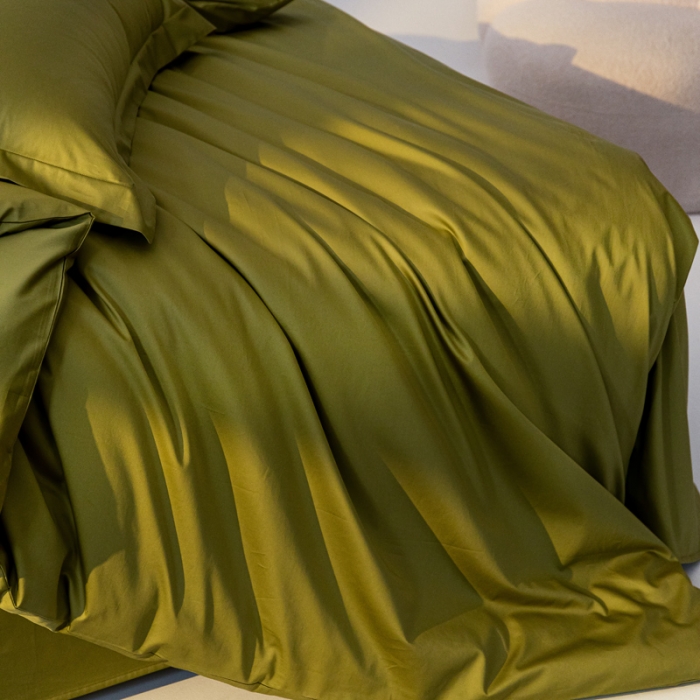 91家纺网 家纺一手货源 找家纺 轩和 2024新款70支埃及匹马棉纯色四件套床笠床单款5个尺寸不断货 韶华绿