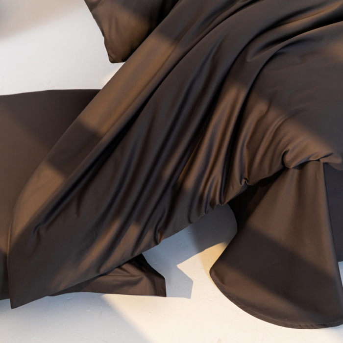 91家纺网 家纺一手货源 找家纺 轩和 2024新款70支埃及匹马棉纯色四件套床笠床单款5个尺寸不断货 影月黑