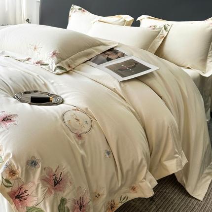 91家纺网 家纺一手货源 找家纺 （总）宅家居 2024轻奢小香风双面纯棉长绒棉四件套-梦百合