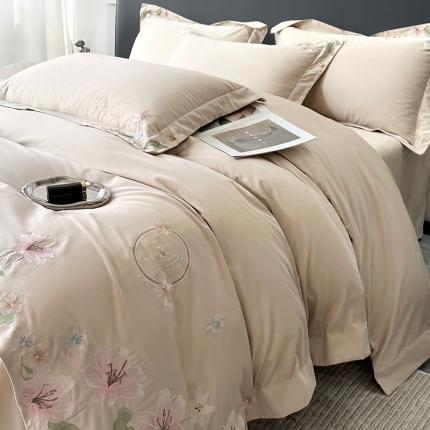 91家纺网 家纺一手货源 找家纺 （总）宅家居 2024轻奢小香风双面纯棉长绒棉四件套-梦百合