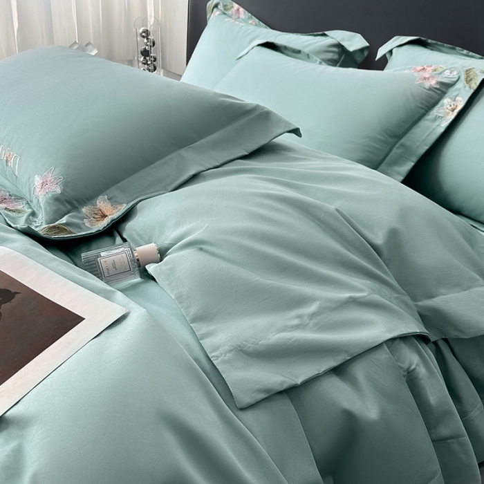 91家纺网 家纺一手货源 找家纺 （总）宅家居 2024轻奢小香风双面纯棉长绒棉四件套-梦百合