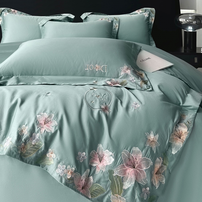 91家纺网 家纺一手货源 找家纺 （总）宅家居 2024轻奢小香风双面纯棉长绒棉四件套-梦百合