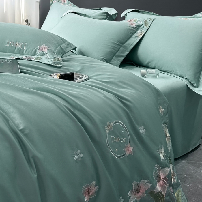 91家纺网 家纺一手货源 找家纺 （总）宅家居 2024轻奢小香风双面纯棉长绒棉四件套-梦百合