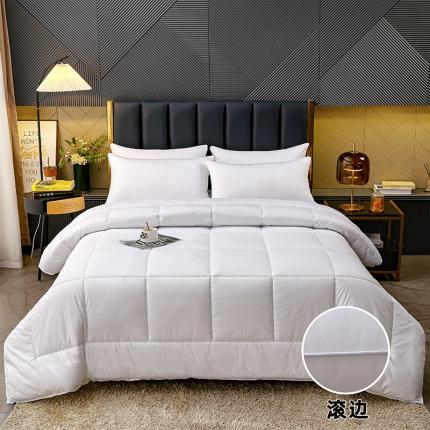 91家纺网 家纺一手货源 找家纺 （总）锦兴酒店布草 2023新款酒店被芯宾馆被芯40s纯棉防羽喷气磨毛滚边双针边被芯