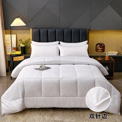 91家纺网 家纺一手货源 找家纺 （总）锦兴酒店布草 2023新款酒店被芯宾馆被芯40s纯棉防羽喷气磨毛滚边双针边被芯