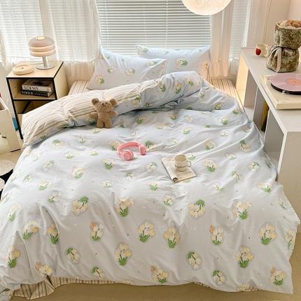 91家纺网 家纺一手货源 找家纺 （总）昔可 2023新款全棉小清新兔子四件套