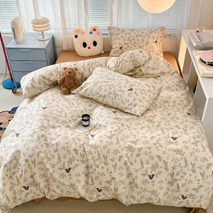 91家纺网 家纺一手货源 找家纺 （总）昔可 2023新款全棉小清新兔子四件套