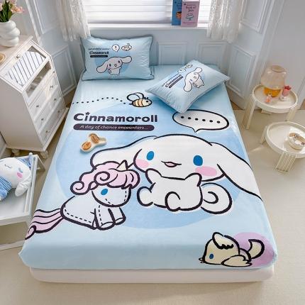 蘭菲家纺 2023新款宝宝绒卡通印花床笠 布丁