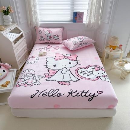 蘭菲家纺 2023新款宝宝绒卡通印花床笠 公主KT