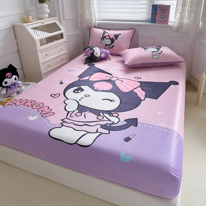 91家纺网 家纺一手货源 找家纺 蘭菲家纺 2023新款宝宝绒卡通印花床笠 公主酱小库