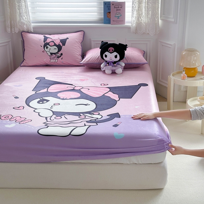 91家纺网 家纺一手货源 找家纺 蘭菲家纺 2023新款宝宝绒卡通印花床笠 公主酱小库