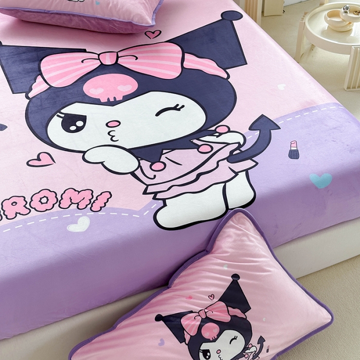 91家纺网 家纺一手货源 找家纺 蘭菲家纺 2023新款宝宝绒卡通印花床笠 公主酱小库