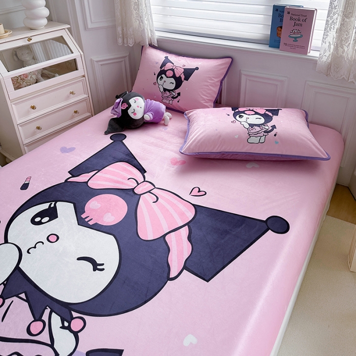 91家纺网 家纺一手货源 找家纺 蘭菲家纺 2023新款宝宝绒卡通印花床笠 公主酱小库