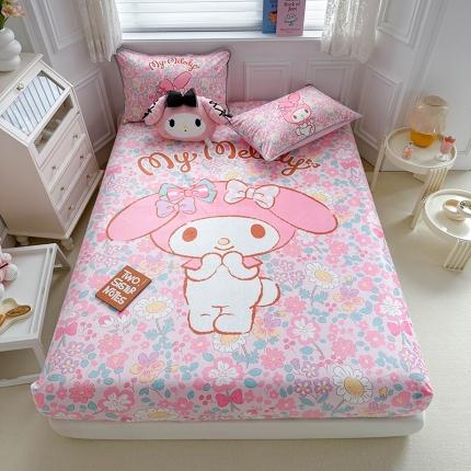 蘭菲家纺 2023新款宝宝绒卡通印花床笠 闺蜜