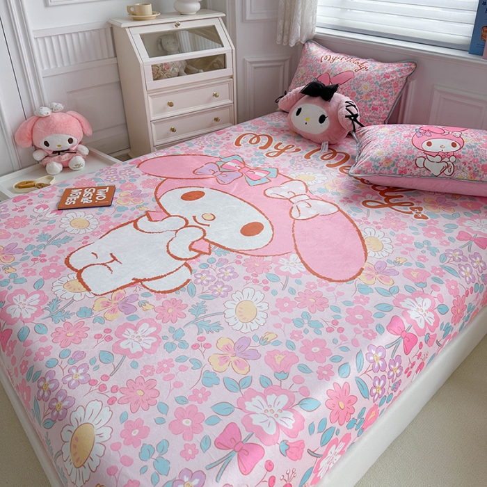 91家纺网 家纺一手货源 找家纺 蘭菲家纺 2023新款宝宝绒卡通印花床笠 闺蜜