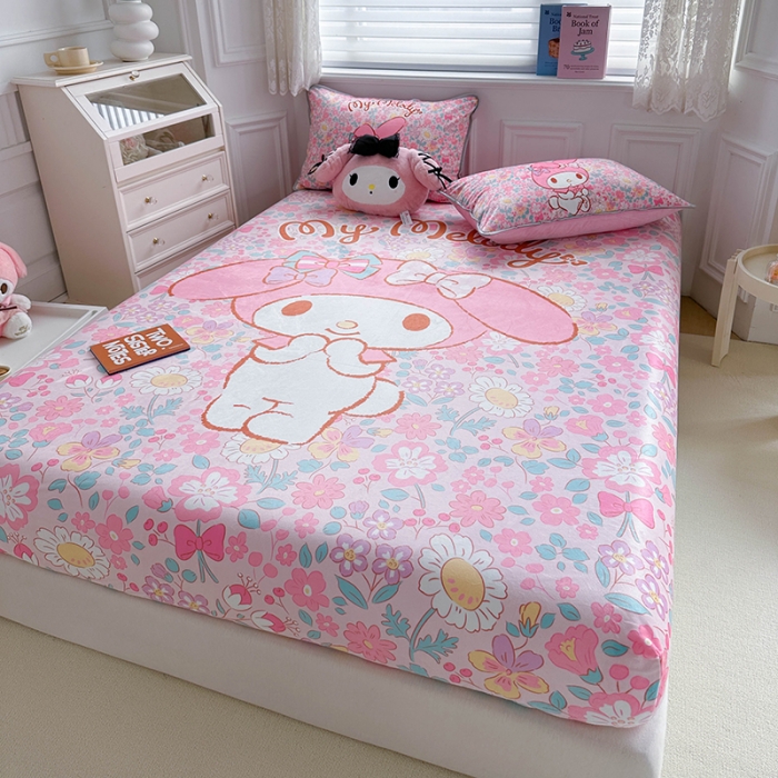 91家纺网 家纺一手货源 找家纺 蘭菲家纺 2023新款宝宝绒卡通印花床笠 闺蜜