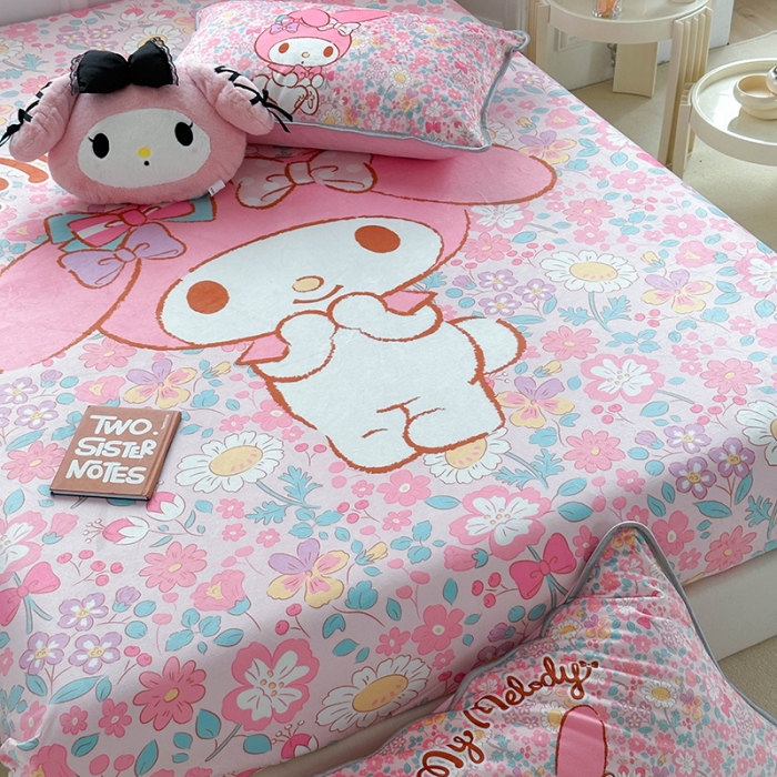 91家纺网 家纺一手货源 找家纺 蘭菲家纺 2023新款宝宝绒卡通印花床笠 闺蜜