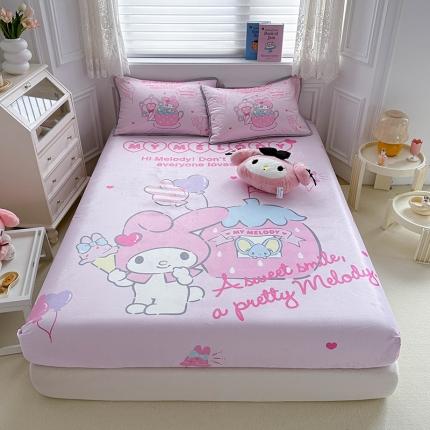 蘭菲家纺 2023新款宝宝绒卡通印花床笠 花园宝宝