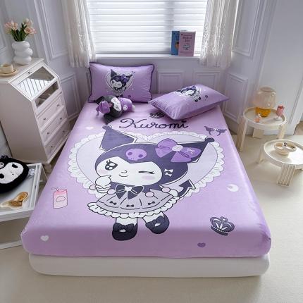 蘭菲家纺 2023新款宝宝绒卡通印花床笠 奶油巴库