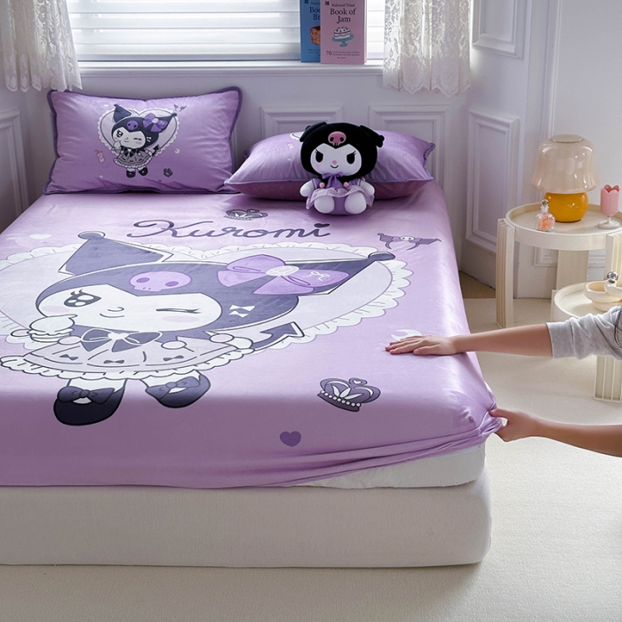 91家纺网 家纺一手货源 找家纺 蘭菲家纺 2023新款宝宝绒卡通印花床笠 奶油巴库