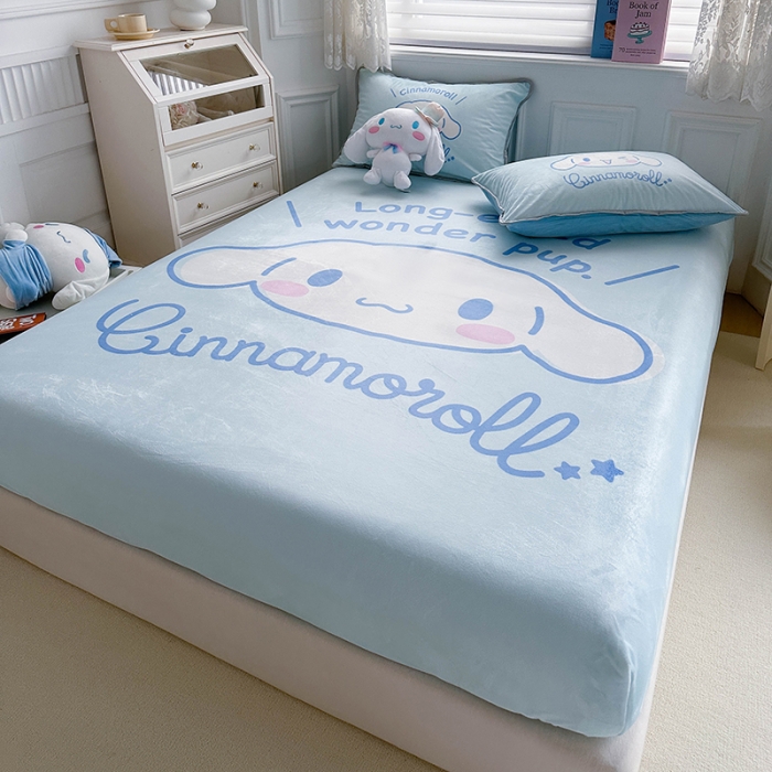 91家纺网 家纺一手货源 找家纺 蘭菲家纺 2023新款宝宝绒卡通印花床笠 肉包