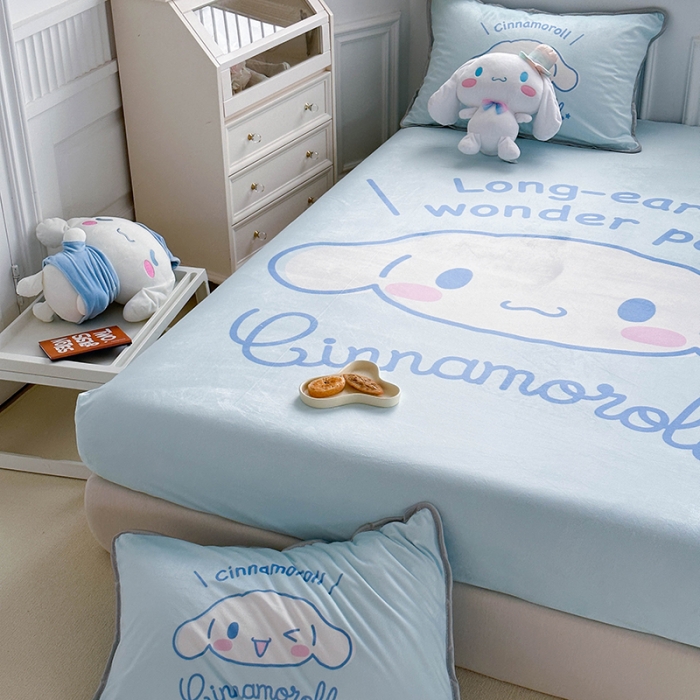 91家纺网 家纺一手货源 找家纺 蘭菲家纺 2023新款宝宝绒卡通印花床笠 肉包