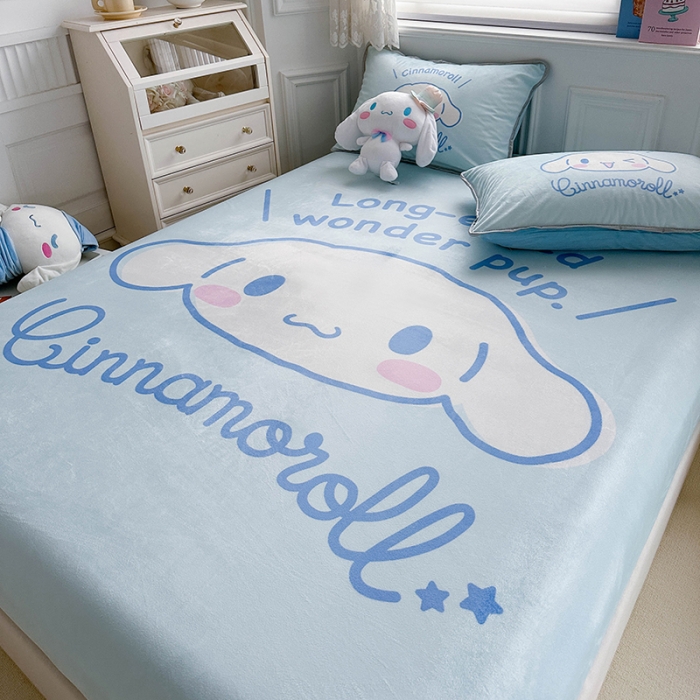 91家纺网 家纺一手货源 找家纺 蘭菲家纺 2023新款宝宝绒卡通印花床笠 肉包