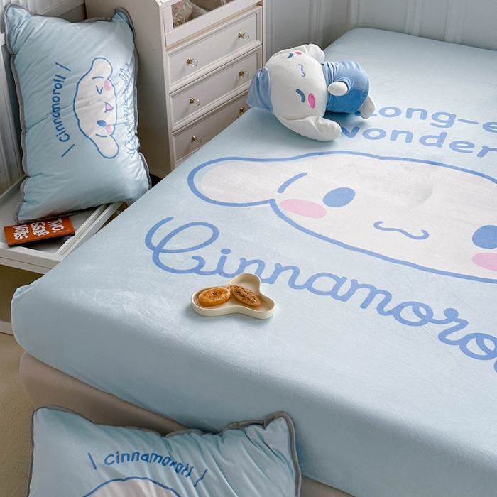 91家纺网 家纺一手货源 找家纺 蘭菲家纺 2023新款宝宝绒卡通印花床笠 肉包