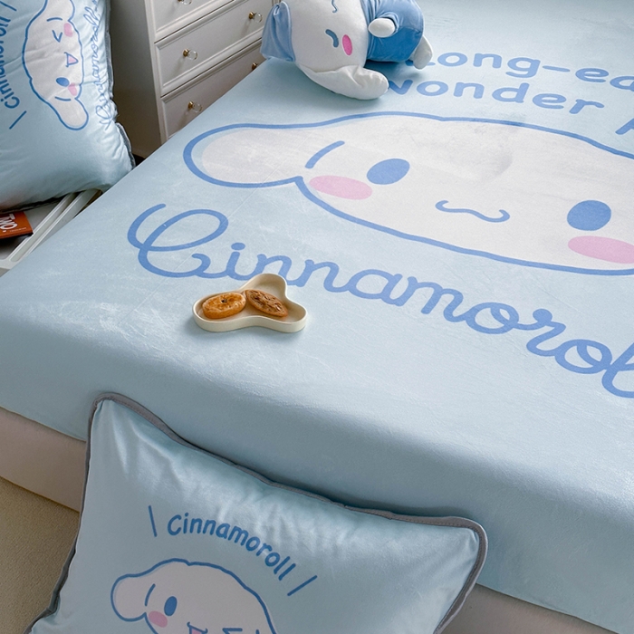 91家纺网 家纺一手货源 找家纺 蘭菲家纺 2023新款宝宝绒卡通印花床笠 肉包