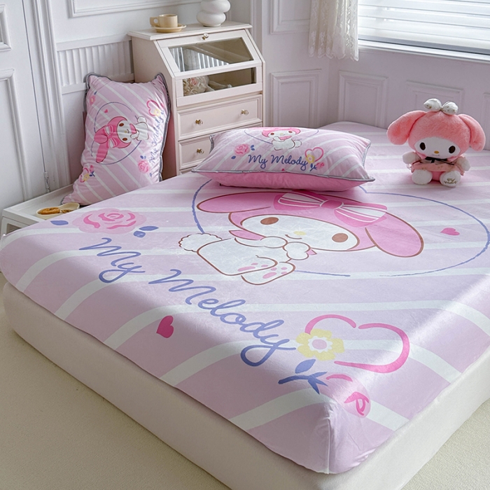 91家纺网 家纺一手货源 找家纺 蘭菲家纺 2023新款宝宝绒卡通印花床笠 天真