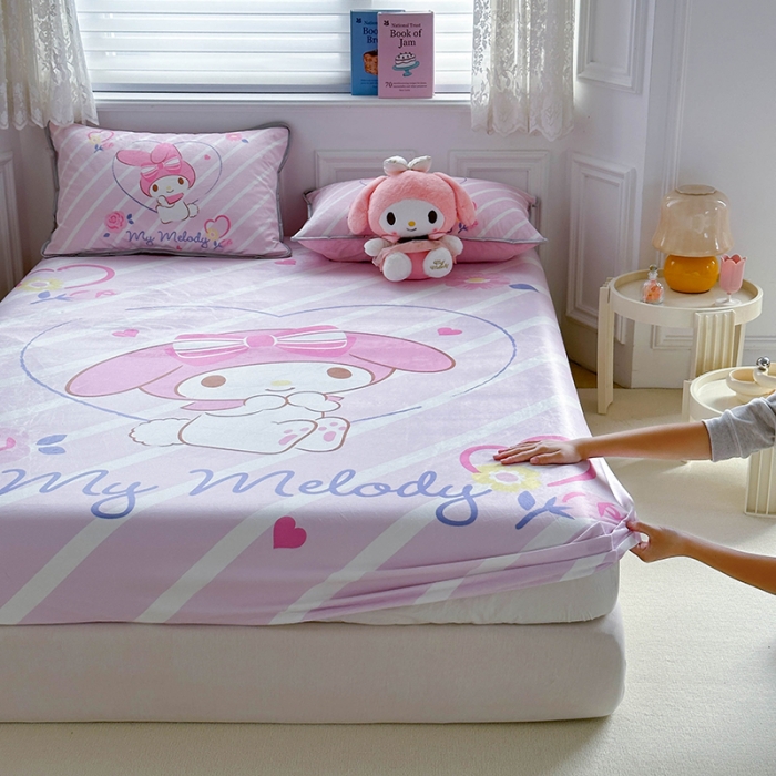 91家纺网 家纺一手货源 找家纺 蘭菲家纺 2023新款宝宝绒卡通印花床笠 天真