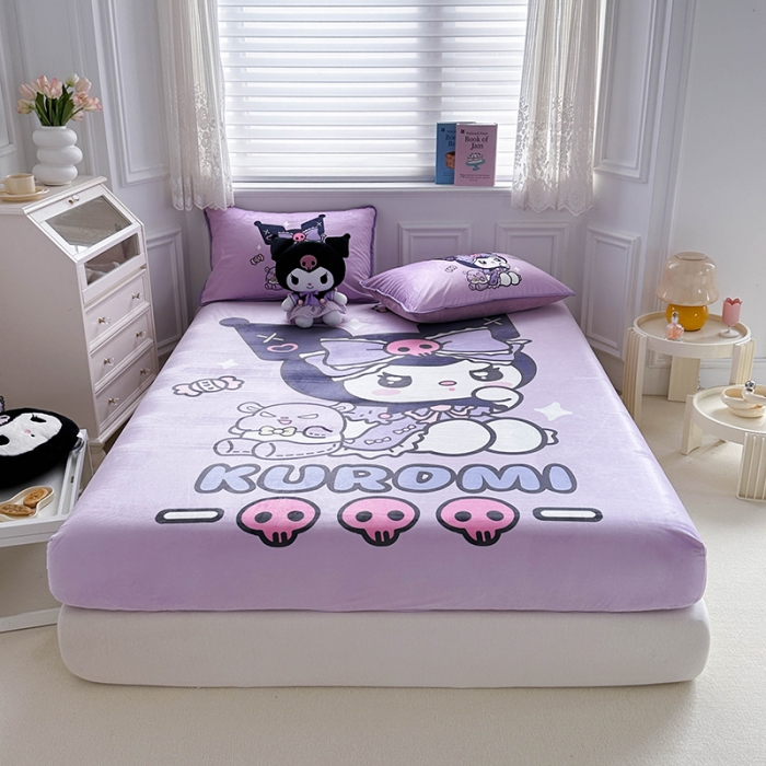 91家纺网 家纺一手货源 找家纺 蘭菲家纺 2023新款宝宝绒卡通印花床笠 小库日记