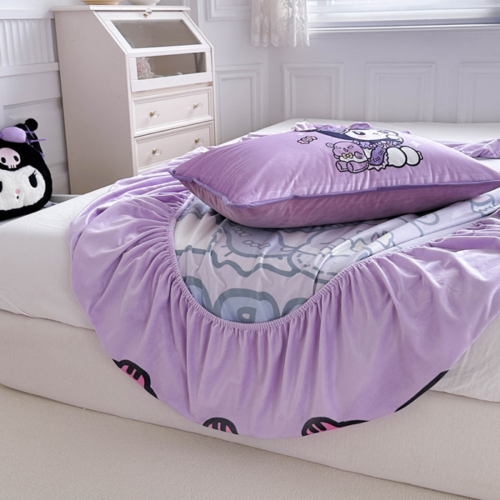 91家纺网 家纺一手货源 找家纺 蘭菲家纺 2023新款宝宝绒卡通印花床笠 小库日记