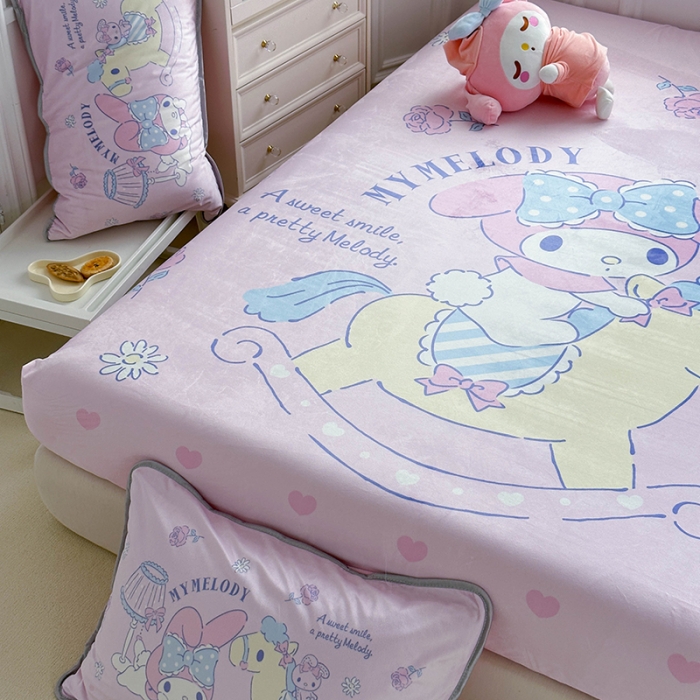 91家纺网 家纺一手货源 找家纺 蘭菲家纺 2023新款宝宝绒卡通印花床笠 小乐乐