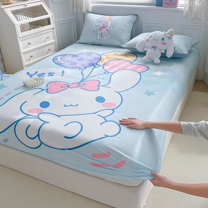 91家纺网 家纺一手货源 找家纺 蘭菲家纺 2023新款宝宝绒卡通印花床笠 小确辛