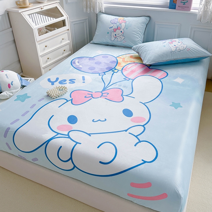 91家纺网 家纺一手货源 找家纺 蘭菲家纺 2023新款宝宝绒卡通印花床笠 小确辛