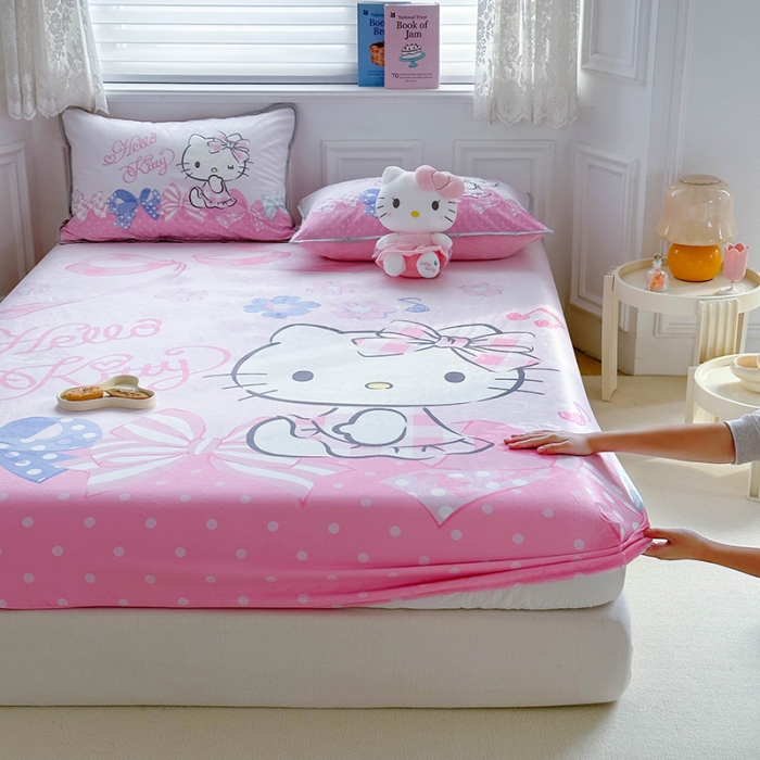 91家纺网 家纺一手货源 找家纺 蘭菲家纺 2023新款宝宝绒卡通印花床笠 炫彩KT