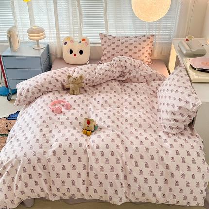 91家纺网 家纺一手货源 找家纺 昔可 2023新款全棉小卡通爱心四件套 淘气狗狗