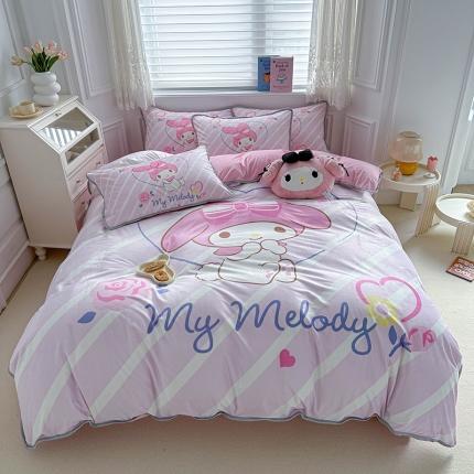 91家纺网 家纺一手货源 找家纺 蘭菲家纺 2023新款宝宝绒卡通印花四件套及单品 天真