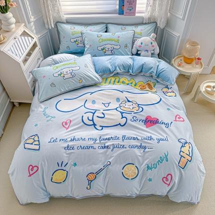 91家纺网 家纺一手货源 找家纺 蘭菲家纺 2023新款宝宝绒卡通印花四件套及单品 圆宝