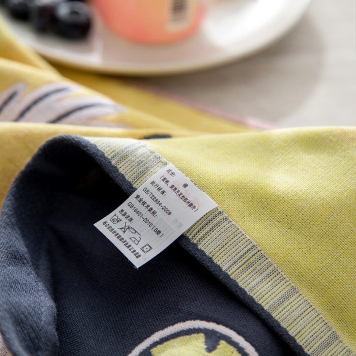 91家纺网 家纺一手货源 找家纺 朴尔家纺 2023新款儿童定位卡通大版花全棉四层纱布枕巾 威风虎