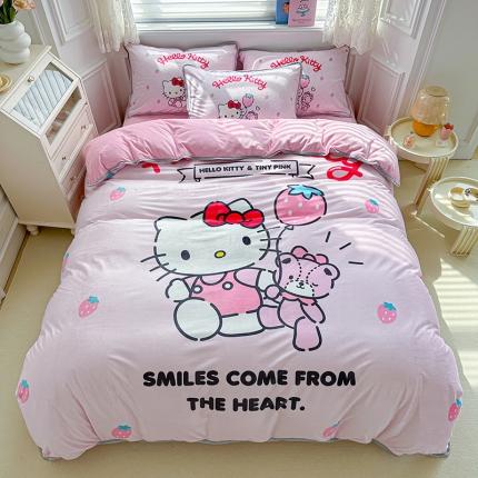 蘭菲家纺 2023新款宝宝绒卡通印花四件套及单品 草莓派