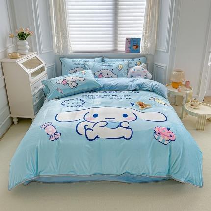 蘭菲家纺 2023新款宝宝绒卡通印花四件套及单品 吃货