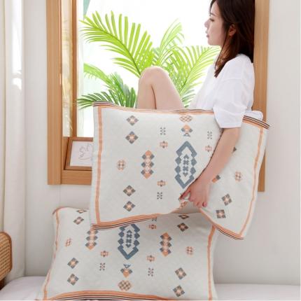 91家纺网 家纺一手货源 找家纺 （总）朴尔家纺 2023新款波西米亚风优棉三层纱布枕巾