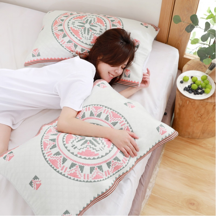 91家纺网 家纺一手货源 找家纺 （总）朴尔家纺 2023新款波西米亚风优棉三层纱布枕巾