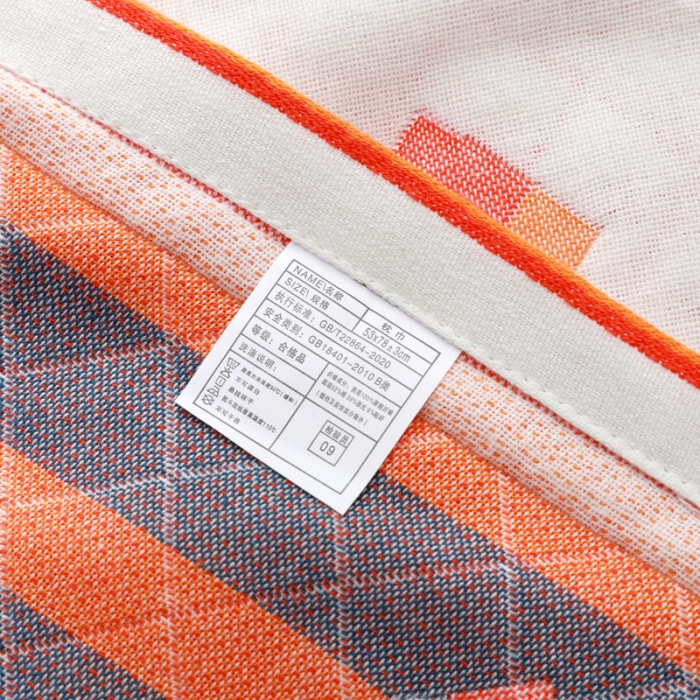 91家纺网 家纺一手货源 找家纺 朴尔家纺 2023新款波西米亚风优棉三层纱布枕巾 爱丁堡红