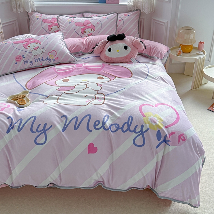 91家纺网 家纺一手货源 找家纺 蘭菲家纺 2023新款宝宝绒卡通印花四件套及单品 天真