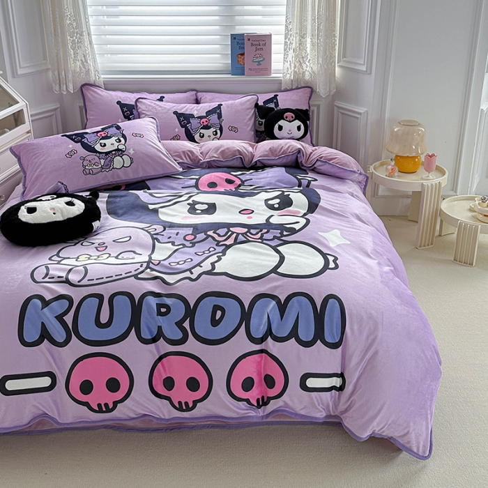 91家纺网 家纺一手货源 找家纺 蘭菲家纺 2023新款宝宝绒卡通印花四件套及单品 小库日记