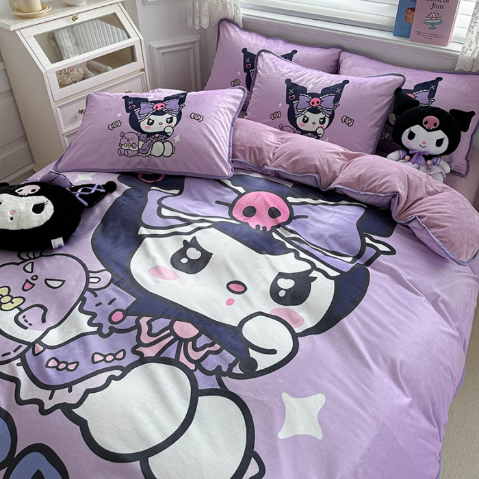 91家纺网 家纺一手货源 找家纺 蘭菲家纺 2023新款宝宝绒卡通印花四件套及单品 小库日记