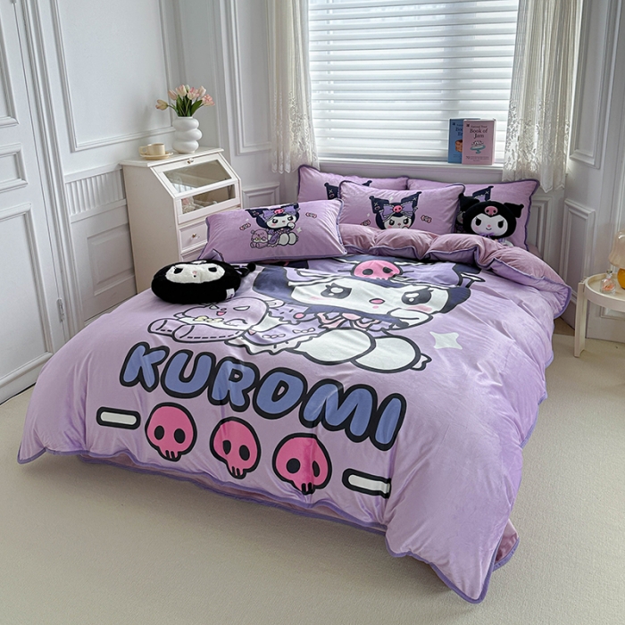 91家纺网 家纺一手货源 找家纺 蘭菲家纺 2023新款宝宝绒卡通印花四件套及单品 小库日记